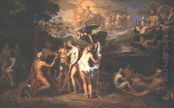 The Judgement of Paris Oil Painting by Michel I Corneille