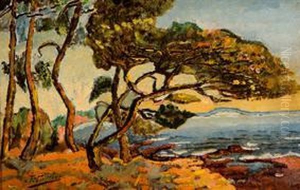 Costa De Pinos Oil Painting by Francisco Iturrino Gonzalez