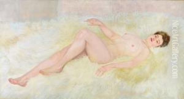 Desnudo Oil Painting by Francisco Iturrino Gonzalez