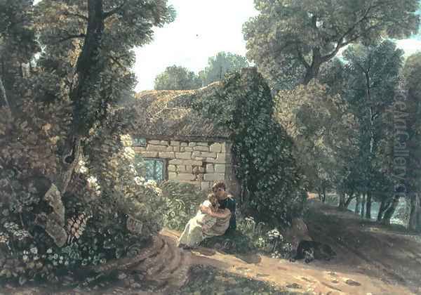 Cottage at Bonchurch Isle of Wight 1819 Oil Painting by Joshua Cristall