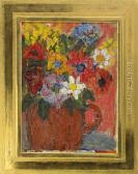 Blomsterstilleben Oil Painting by Ivan Ivarson