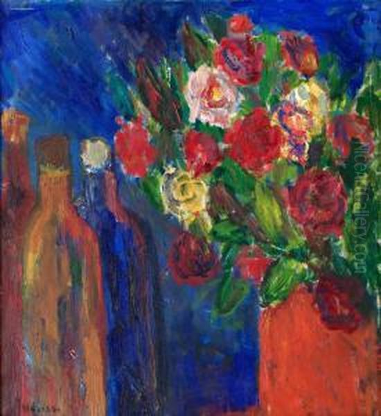 Blomma Flaskor Oil Painting by Ivan Ivarson