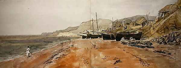 The Beach at Ventnor Oil Painting by Joshua Cristall