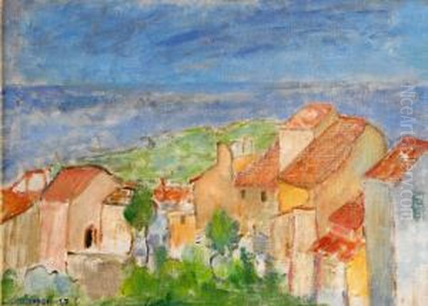 Vy Over Cagnes Oil Painting by Ivan Ivarson