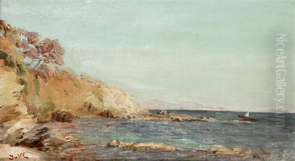 Les Falaises Oil Painting by Marie Joseph Leon Clavel Iwill