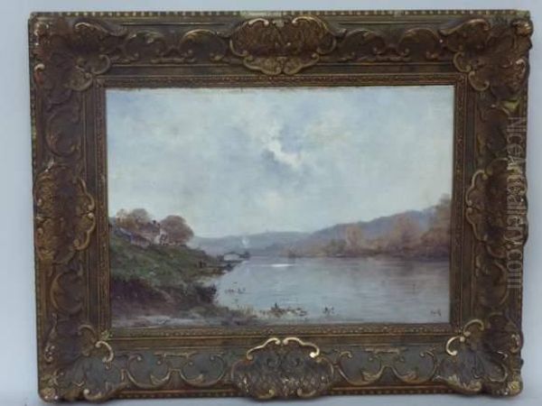  Bord De Riviere Anime  Oil Painting by Marie Joseph Leon Clavel Iwill