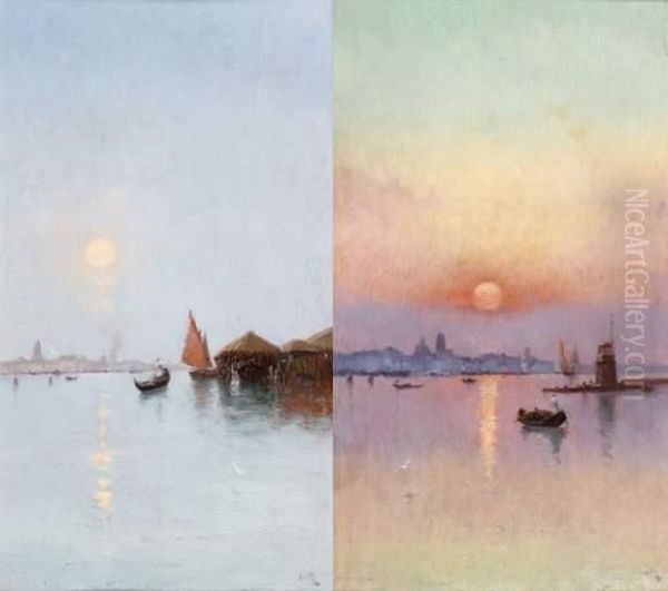 Au Lever Du Soleil, Venise Oil Painting by Marie Joseph Leon Clavel Iwill