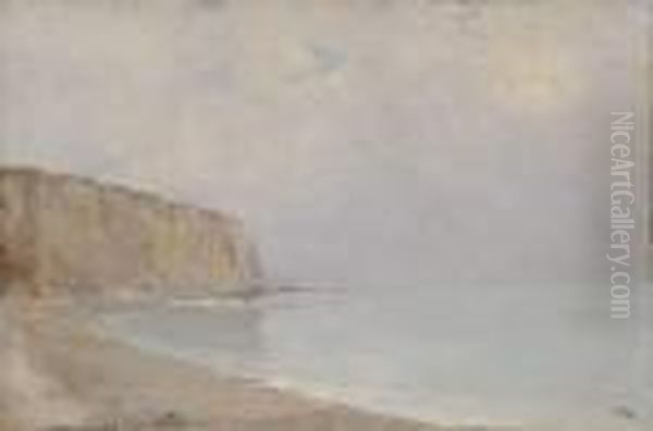 Les Falaises Autreport Oil Painting by Marie Joseph Leon Clavel Iwill