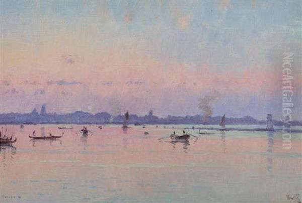 L' Aube Venise. 1905. Oil Painting by Marie Joseph Leon Clavel Iwill