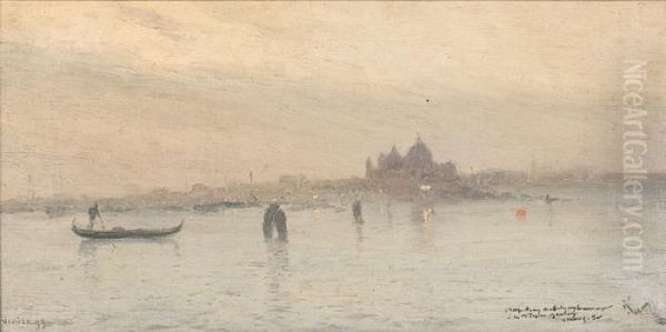 Vue De Venise Oil Painting by Marie Joseph Leon Clavel Iwill