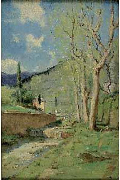 Paysage D'italie, Rapallo Oil Painting by Marie Joseph Leon Clavel Iwill