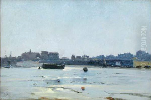 Ville En Bord De Mer (fecamp) Oil Painting by Marie Joseph Leon Clavel Iwill