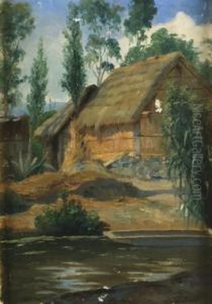 Casitas En El Lago Oil Painting by Leandro Izaguirre