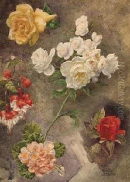 Rosas Oil Painting by Leandro Izaguirre