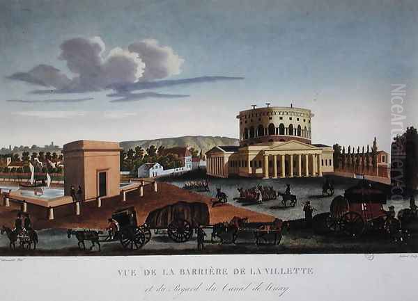 The Barriere de la Villette, c.1815-20 Oil Painting by Henri Courvoisier-Voisin