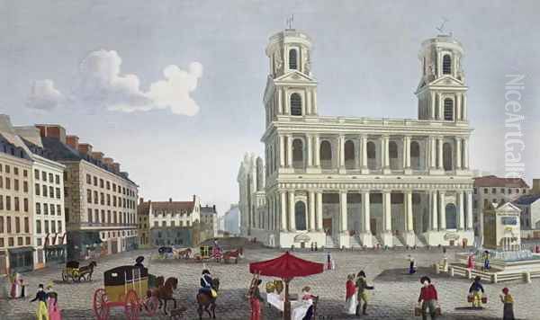 The Place Saint Sulpice, c.1815-20 Oil Painting by Henri Courvoisier-Voisin