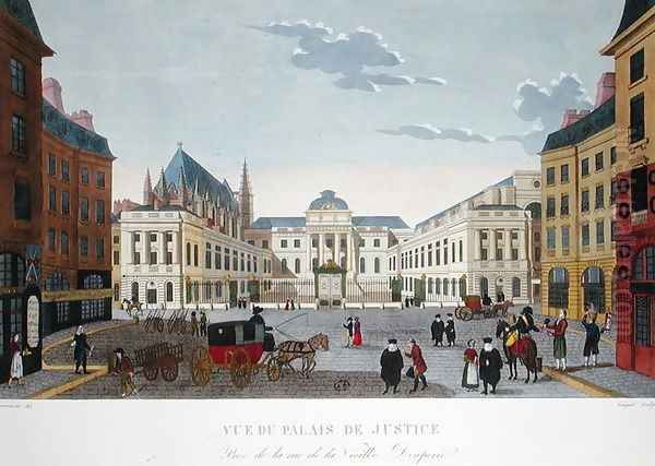 The Palais de Justice, c.1815-20 Oil Painting by Henri Courvoisier-Voisin