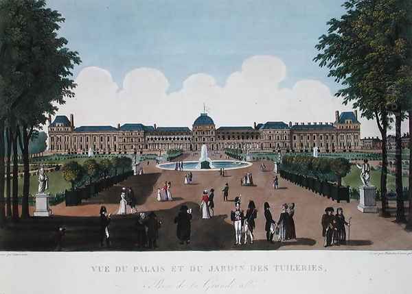 The Tuileries and the Tuileries Gardens, c.1815-20 Oil Painting by Henri Courvoisier-Voisin