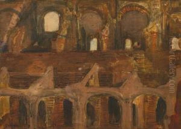 Colosseum Oil Painting by Feliks Jablczynski