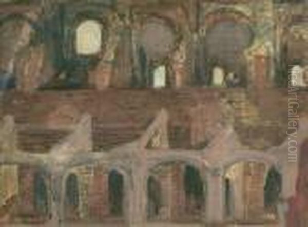 Colosseum Oil Painting by Feliks Jablczynski