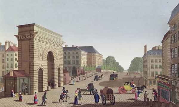 The Porte Saint Martin, c.1815-20 Oil Painting by Henri Courvoisier-Voisin