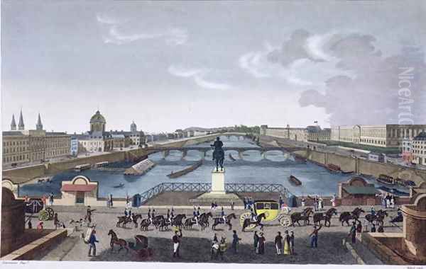 The Pont Neuf. c.1815-20 Oil Painting by Henri Courvoisier-Voisin