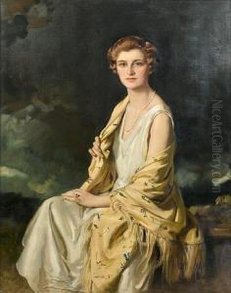 Portrait Of Mrs Glasbrook Oil Painting by Richard Jack