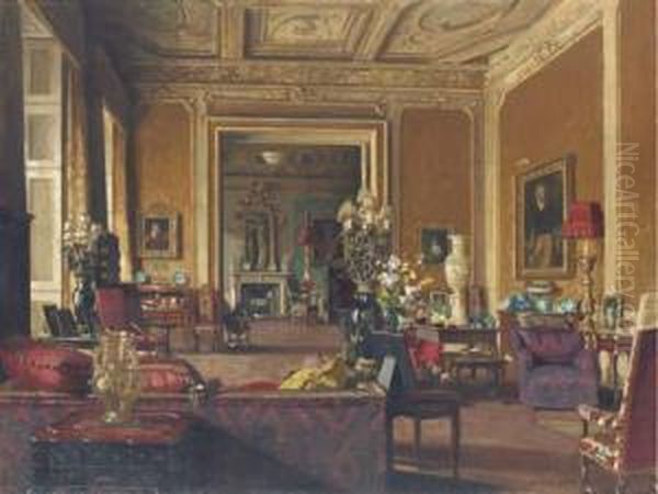 The Drawing Room At Londonderry House, Park Lane, London Oil Painting by Richard Jack