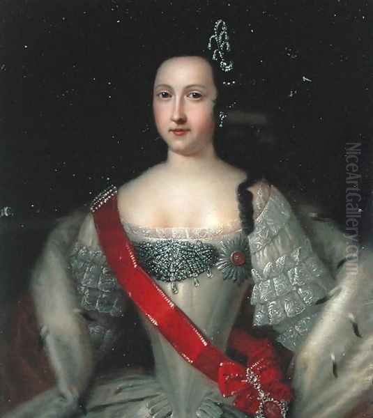 Portrait of Princess Anna (1718-46), the Mother of Emperor Ivan VI (1740-64), after 1733 Oil Painting by Louis Caravaque