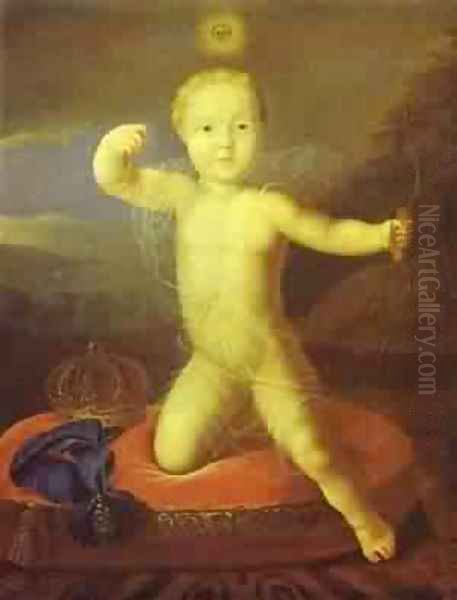 Portrait Of The Tsarevich Peter Petrovich As Cupid 1716 Oil Painting by Louis Caravaque