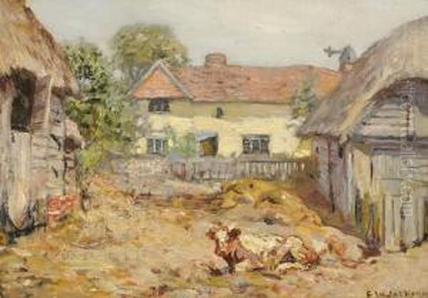 The Farmyard Oil Painting by Frederick William Jackson