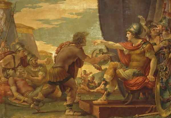 Alexander the Great Refuses to Take Water Oil Painting by Giuseppe Cades