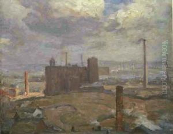 Lancashire Mills Oil Painting by Frederick William Jackson