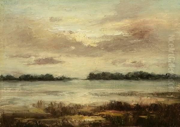 Atmospheric Marsh Oil Painting by Frederick William Jackson