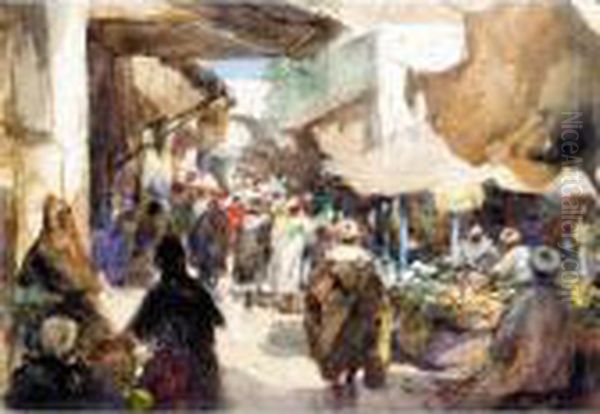 The Souk Oil Painting by Frederick William Jackson