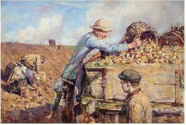 Potato Gathering Oil Painting by Frederick William Jackson