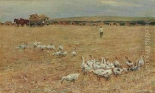 The Rival Flocks Oil Painting by Frederick William Jackson