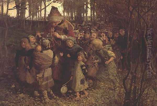 The Pied Piper of Hamelin, 1881 Oil Painting by James Elder Christie