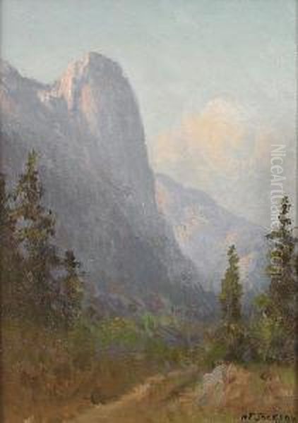 Sentinel Rock, Yosemite Oil Painting by William Jackson