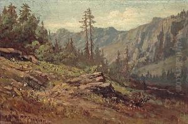 On The Road From Summit To Soda Springs Oil Painting by William Jackson