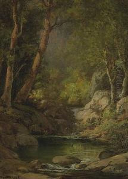 Mountain Stream Oil Painting by William Jackson