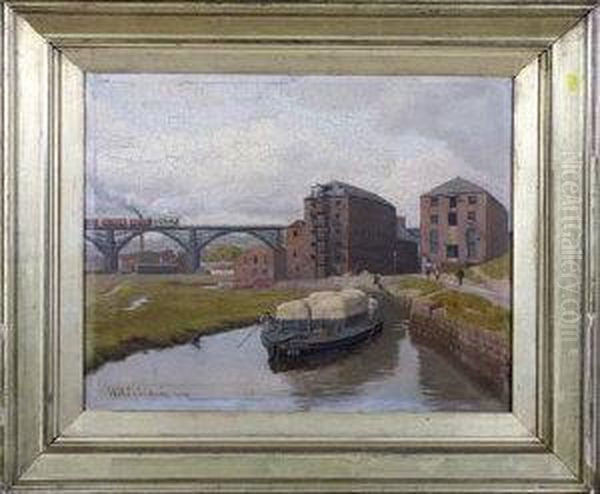 A Keelboat On The Ouseburn Oil Painting by William Henry Jackson