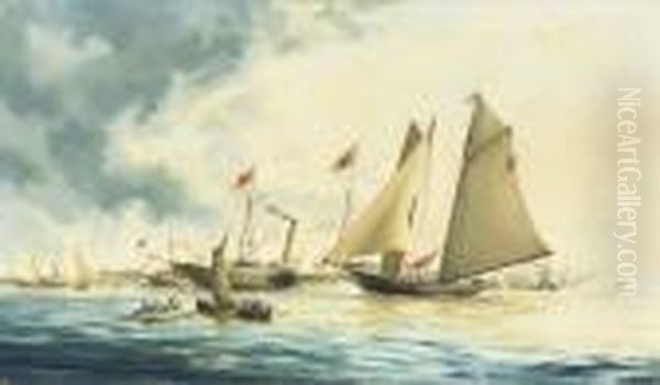 The Schooner Yacht Oil Painting by William Henry Jackson