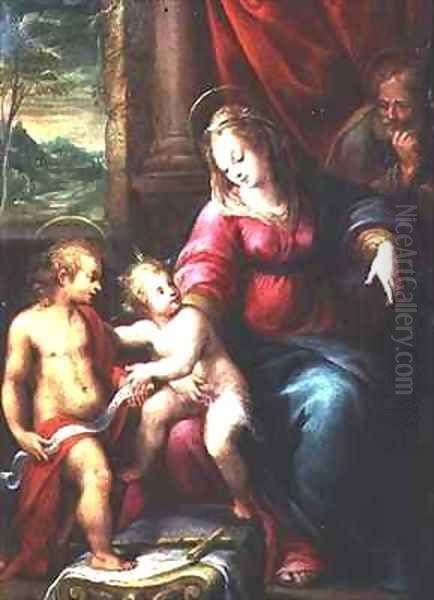 Madonna and Child with John the Baptist Oil Painting by Denys Calvaert