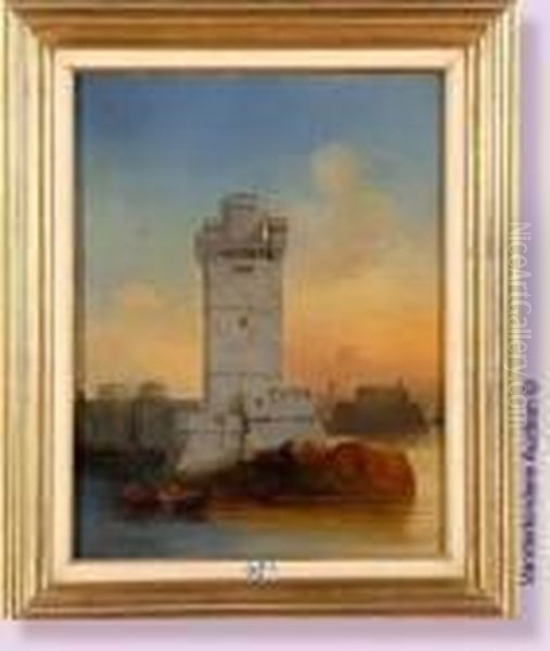 Forteresse Ottomane En Bord De Mer Oil Painting by Jacobus Jacobs