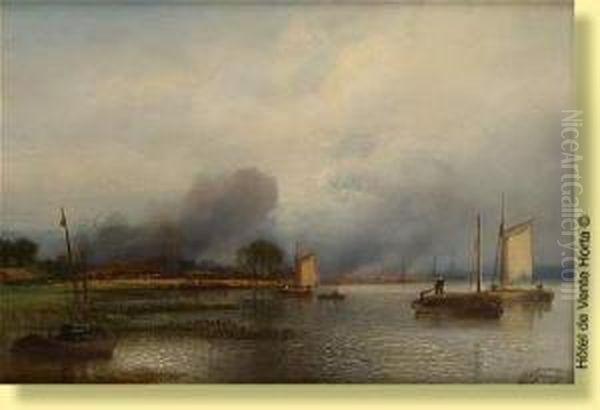 Estuaire Avant L'orage Oil Painting by Jacobus Jacobs