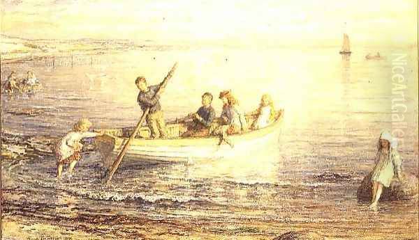 Children Boating Oil Painting by Hugh Cameron