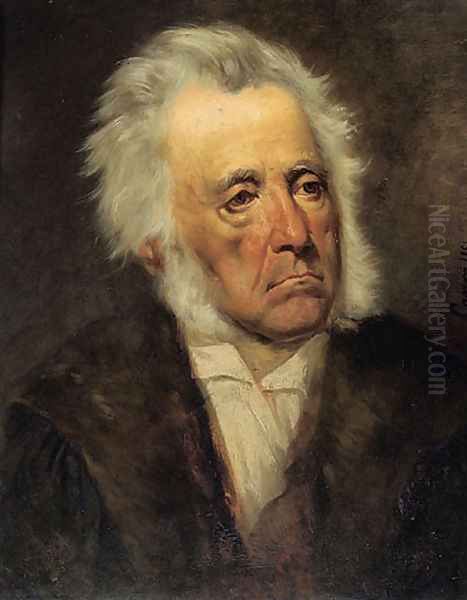 Portrait of Arthur Schöpenhauer Oil Painting by Hans (Johann von Strasiripka) Canon