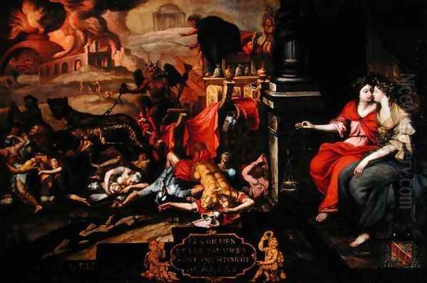 Allegory of the Revolt known as the 'Papier Timbre' of 1675, 1676 Oil Painting by Jean Bernard Chalette