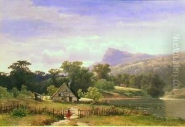 Nordic Landscape Oil Painting by Sophus Jacobsen